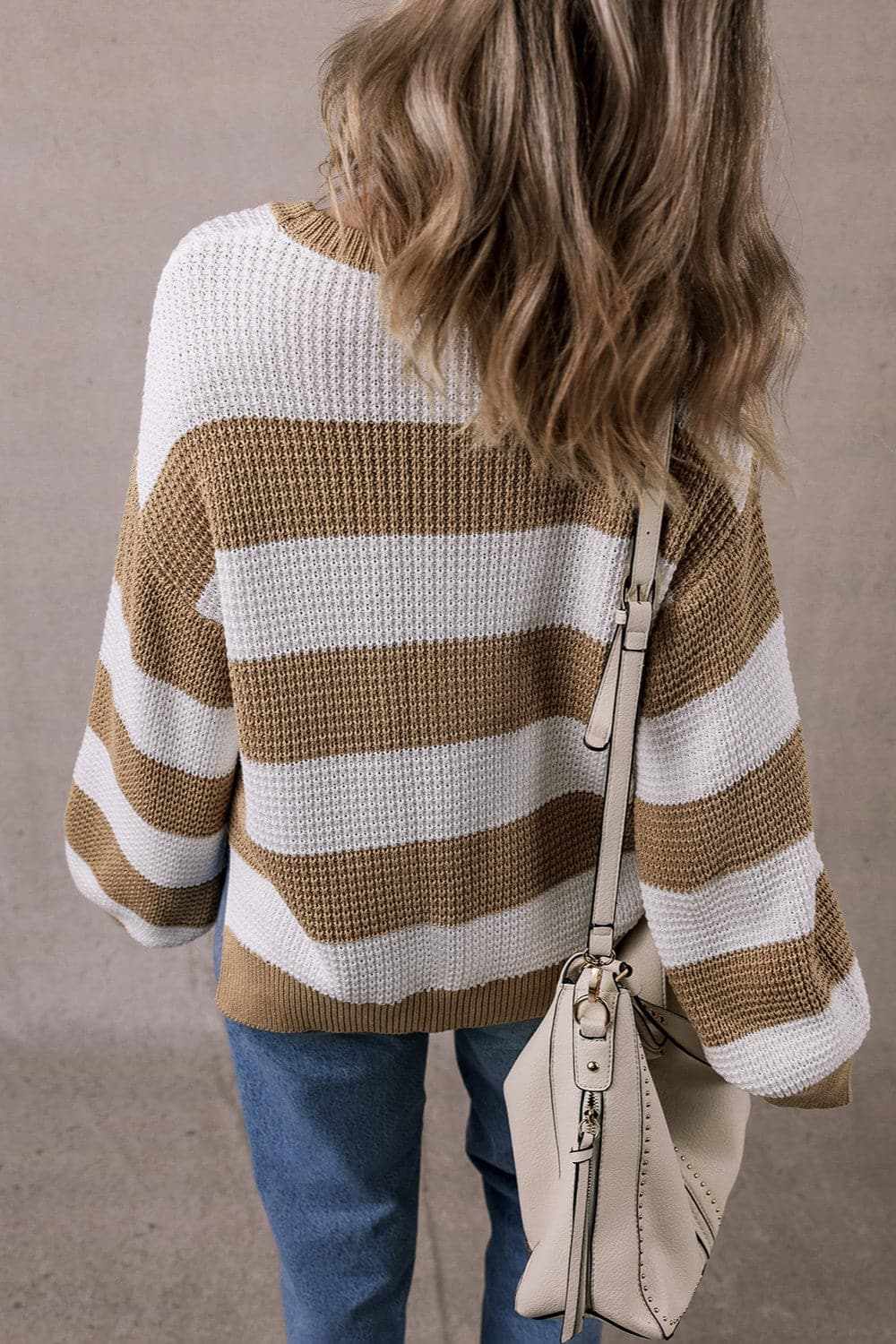 Chic color block knitted sweater - Love Salve